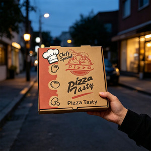 Scatola per <span class=keywords><strong>Pizza</strong></span> Quadrata di Alta Qualità su Misura, Laminazione Opaca, Goffratura, <span class=keywords><strong>Dimensioni</strong></span> Precise per Confezioni Personalizzate di <span class=keywords><strong>Pizza</strong></span> per Uso Ristorante - Product Image 3