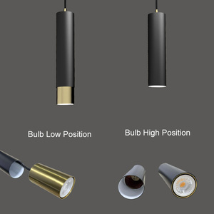 NewThingLine Suspension tubulaire longue et petite, réglable en hauteur, design minimaliste nordique GU10 pour îlot <span class=keywords><strong>de</strong></span> <span class=keywords><strong>cuisine</strong></span>, chambre, bar, table - Product Image 3