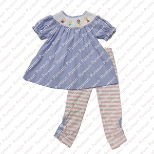 Vestito smocked <span class=keywords><strong>zucca</strong></span> tacchino di alta qualità bambina verde salvia autunno abbigliamento boutique abiti per bambini per l'autunno - Product Image 4