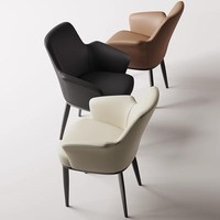 Ensemble table et chaises de salle à manger de luxe moderne, style minimaliste, design contemporain, pieds en métal, chaises rembourrées en cuir, accoudoirs durables