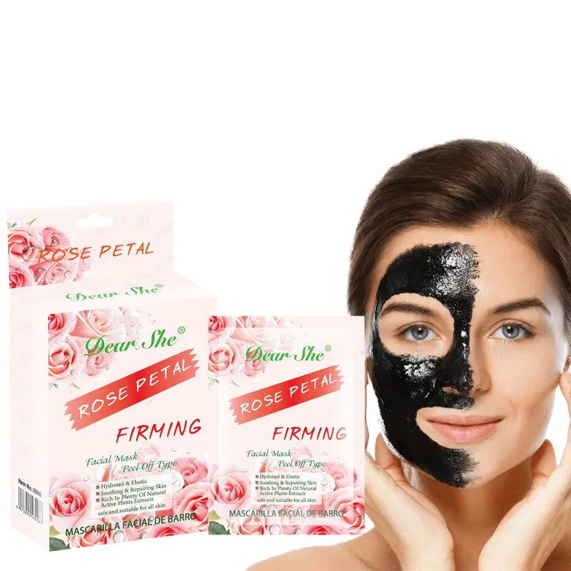 Mascarilla Facial de pétalos de rosa, máscara de limpieza de marca privada, eliminador de espinillas profundas, mascarilla hidratante reparadora