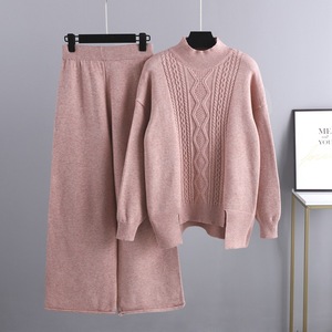 Blubelle Set 2 Pezzi Casual in Maglia a Treccia Solida, Nuova Collezione Invernale 2025, Maglione <span class=keywords><strong>Dolcevita</strong></span> da <span class=keywords><strong>Donna</strong></span> + Pantaloni Vestibilità Rilassata - Product Image 5
