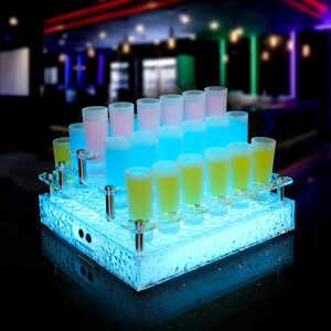 Soporte para vasos Wan Zhan Glowing Bullet de 3 niveles con textura de piedra congelada para vasos de chupito, ideal para cócteles, fiestas, bares y KTV. - Product Image 3