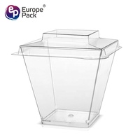 Fournitures de fête, récipient à sauce, gobelet à dessert en plastique transparent avec couvercle
