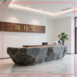 Source Factory Premium Fiberglass Front Desk Luxury Reception Counter Curved Art for Hotel Lobby - Product Image 1