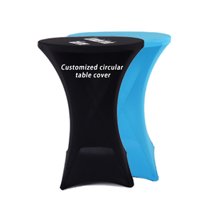 Vente chaude Housses de <span class=keywords><strong>table</strong></span> extensibles en tricot polyester/coton rondes modernes personnalisées pour fête en plein air mariage bar Zhide - Product Image 6