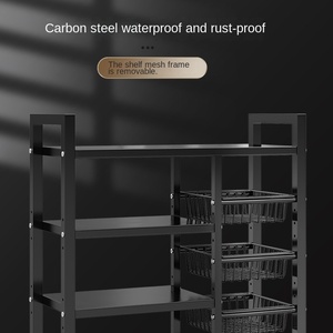 Panier de rangement QINLAN en métal noir, universel, pour patins <span class=keywords><strong>à</strong></span> roulettes, mobile, facile <span class=keywords><strong>à</strong></span> nettoyer, écologique, de haute qualité, simplicité moderne - Product Image 3