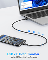 Cable de Carga Rápida SUNGUY de Nailon Trenzado de 18W, Cable de Datos USB, Cable de Alimentación para Teléfonos Móviles, Bancos de Energía y Laptops