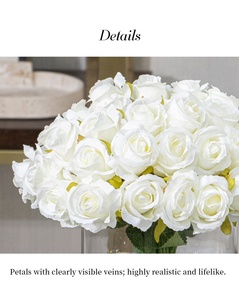 ช่อดอกไม้ผสมดอกไม้ประดิษฐ์ด้วยดอกไม้ผ้าไหมและรายละเอียดดอกไม้พลาสติกสำหรับตกแต่งงานตามสั่ง - Product Image 5