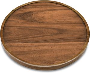 10" Round Acacia Wood Lazy Organizer <b>Kitchen</b> Turntable From China <b>for</b> Cabinet Pantry Table Organization - Product Image 2