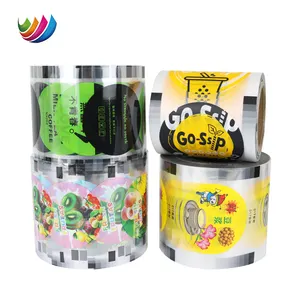 Food grade plastic film roll 95Mm milk tea drink cup lid film customized bubble tea plastic PP cup sealing film