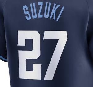 Desain 2025 tim Chicago US Custom Logo tim Nomor nama kustom dijahit Jersey bisbol #4 Crow-strong #27 Suzuki - Product Image 3