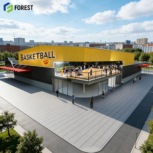 Salle de sport de basketball préfabriquée à ossature métallique, grande structure à travée libre, entrepôt, fabricant de composants sur mesure - Product Image 1