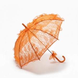 Bride Accessories Manual Open Close Lace Wedding Umbrella Vintage Decoration Lace Umbrella for Wedding - Product Image 3