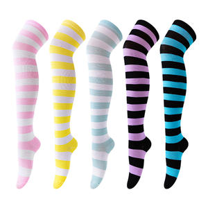 ถุงเท้ายาวลายทางถักกันแบคทีเรียสำหรับผู้หญิงถุงเท้าเข่าญี่ปุ่นคอสเพลย์คริสต์มาสฤดูใบไม้ร่วง - Product Image 5