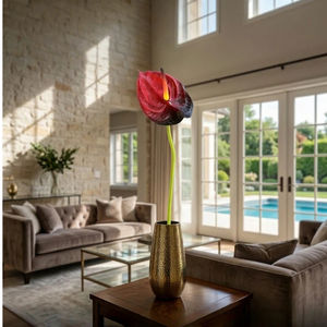 <span class=keywords><strong>Fleur</strong></span> artificielle Anthurium rouge en gel souple A8 Real Touch pour les centres <span class=keywords><strong>de</strong></span> table <span class=keywords><strong>de</strong></span> mariage et les arrangements floraux <span class=keywords><strong>de</strong></span> décoration intérieure - Product Image 6