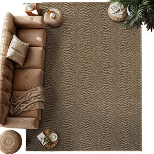 <b>White</b> Color <b>Jute</b> Woven Flat Pile Modern Durable <b>Rug</b> for Home Camping Sofa Bed - Product Image 4