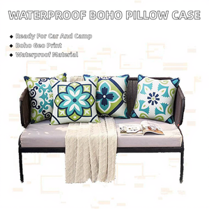 Housse de coussin imperméable carrée moderne à imprimé géométrique bohème pour l'extérieur, la maison, la terrasse, l'hôtel, la tente, la chaise longue - Product Image 2