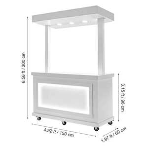 Carrello bar mobile a LED, chiosco commerciale pieghevole per la vendita di cibo, stand alimentare per negozi pop-up - Product Image 4