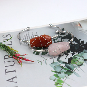 <span class=keywords><strong>Bracelet</strong></span> hexagonal en <span class=keywords><strong>fil</strong></span> de cuivre doré fait main avec cristaux naturels, <span class=keywords><strong>bracelet</strong></span> de guérison en pierre originale pour femme - Product Image 5