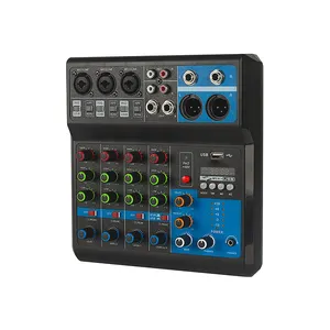 Prezzo all'ingrosso a buon mercato Mixer Audio aggiornato 5 canali Blue Tooth MP3 funzione Mixer Audio Console con USB Mini dj Mixer