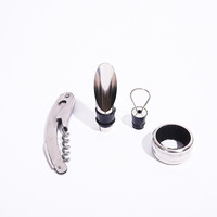 Ensemble créatif d'ouvre-bouteilles à vin 5 pièces, ouvre-bouteilles à vin rouge et à bière, tire-bouchon, accessoire, boîte cadeau noire et rouge, métal et plastique