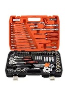 Kit d'outils de réparation automobile en acier au carbone OEM, 121 pièces, à commande manuelle, avec douilles et clés mixtes, garantie 1 an pour l'entretien automobile