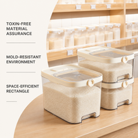 Seau à riz hermétique tactile pour riz, farine et autres céréales, boîte de rangement anti-humidité et anti-insectes