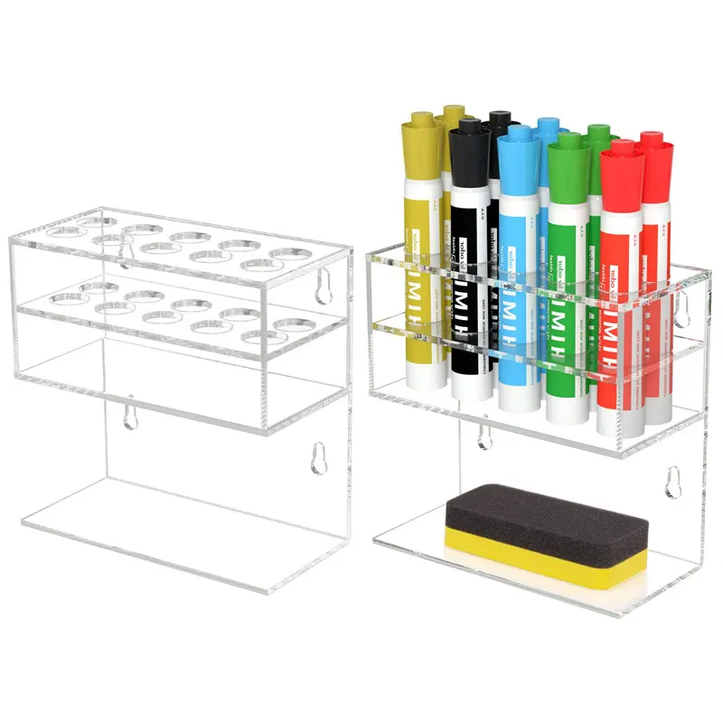 Großhandel klare Acryl Marker Stift halter Display Organizer für Klassen zimmer oder Familie mit Tasche