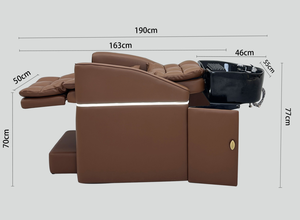 Sillón de Lavado Eléctrico Comercial para Salón, Reclinable/Sentado, con Lavabo Oculto de un Clic, Reposapiés Extraíble, Compatibilidad Global, Negro - Product Image 2