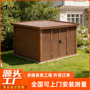 Caseta de herramientas con persianas para patio de <span class=keywords><strong>villa</strong></span>, almacenamiento simple resistente al viento y a <span class=keywords><strong>la</strong></span> lluvia, jardín, actividades móviles - Product Image 2