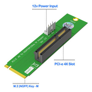 PCIe 4X <span class=keywords><strong>M</strong></span>.2 Key <span class=keywords><strong>M</strong></span> Adaptörü, Masaüstü/Dizüstü Bilgisayarlar için 22x60/80mm 12V Güç Girişi 1X/4X/8X/16X Riser Kartları (GPU/Ekran Kartı) 8GB/s'yi destekler. - Product Image 2