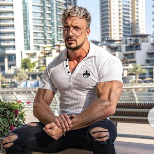 Polo da <span class=keywords><strong>Uomo</strong></span> in Poliestere Neutro, <span class=keywords><strong>Abbigliamento</strong></span> Classico <span class=keywords><strong>Casual</strong></span> Elegante - Product Image 5