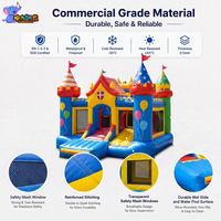 Château gonflable à thème de fête avec toboggan, château gonflable coloré pour enfants, location pour événements d'anniversaire