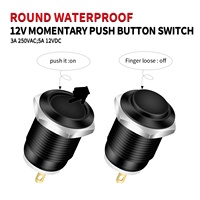 Interrupteur à bouton-poussoir rond momentané à 2 broches de 12 mm, montage sur panneau, interrupteur d'alimentation pour équipement électrique