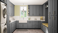 Armoire de cuisine style shaker en bois massif pour espace de cuisine intérieur, look moderne
