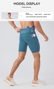 <span class=keywords><strong>Pantaloncini</strong></span> Sportivi da Uomo con Logo Personalizzato, Shorts a Compressione in Nylon Spandex, Leggings Attivi a Mezza Lunghezza ad Asciugatura Rapida per Corsa - Product Image 3