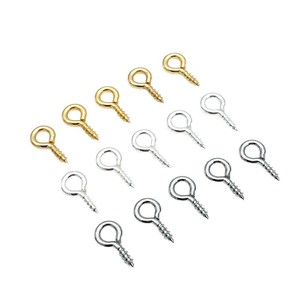 Vis à œil plaquées cuivre, or et argent, taille moyenne, pour la fabrication de bijoux DIY, accessoires pour bracelets et colliers - Product Image 5