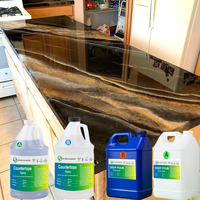 Kit de résine époxy transparente pour comptoirs de pierre-Kit de bricolage résistant à la chaleur, sans danger pour les aliments et aux UV pour le revêtement des cuisines