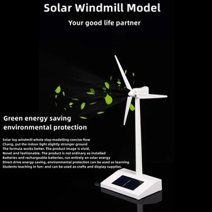 Mini năng lượng mặt trời Powered Driving Wind Turbine mô hình mini năng lượng mặt trời đồ chơi mini Máy phát điện tuabin gió mô hình năng lượng mặt trời Powered Cối Xay Gió - Product Image 2
