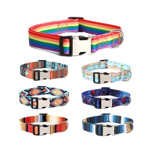 <span class=keywords><strong>Collar</strong></span> para Mascotas de Poliéster con Transferencia de Calor, Superventas Transfronterizo, Universal para Perros y Gatos con Hebilla Semi-Metálica - Product Image 1