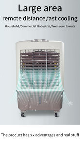 Ventilador de agua Vertical de refrigeración eficiente de bajo ruido de tres velocidades de viento de gran capacidad portátil de fábrica de China para espacios multiusos - Product Image 2