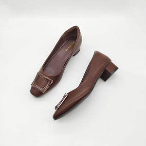 <span class=keywords><strong>Escarpins</strong></span> Élégants à Petit Talon Bloc avec Boucle Carrée en Cuir PU, Chaussures Décontractées pour Femmes, Idéales pour le Bureau ou les Tenues Habillées - Product Image 3