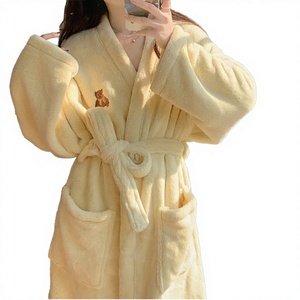 Camisón de Moda, Nuevo y en Oferta, Pijama de Invierno para Mujer, Franela Coral Térmica, Cuello Peter Pan, Sexy, Largo hasta la Rodilla, Manga Larga, Ropa para el Hogar - Product Image 3