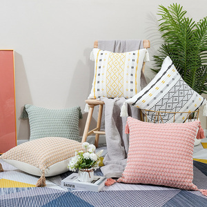 Funda <span class=keywords><strong>de</strong></span> Almohada Decorativa Boho <span class=keywords><strong>de</strong></span> Tejido <span class=keywords><strong>de</strong></span> Poliéster con Borlas - Product Image 3