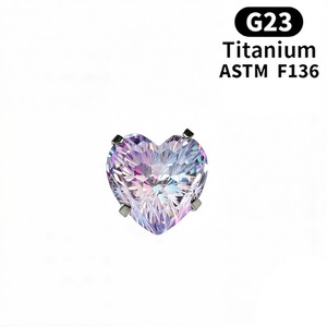 <span class=keywords><strong>Orecchini</strong></span> in Titanio F136 a Forma di Cuore con Zirconi a Fuochi d'Artificio, Piercing Avanzato per Cartilagine Unisex - Product Image 6