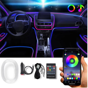 ไฟสัญญาณ RGB หลากสี12V ไฟขอบประตูรถยนต์สำหรับเสริมแสงสว่างภายในรถยนต์ - Product Image 1