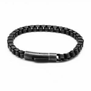 Yunnique-pulsera con cadena de motocicleta estilo punk europeo americano, joyería unisex de acero y titanio negro - Product Image 1