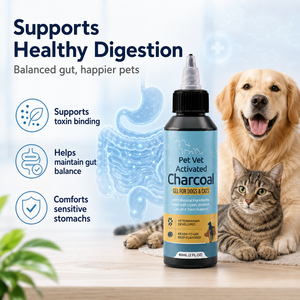 Complément avancé en gel de <span class=keywords><strong>charbon</strong></span> <span class=keywords><strong>actif</strong></span> pour animaux de compagnie, pour chats et chiens, soulagement des ballonnements, soutien digestif naturel - Product Image 1
