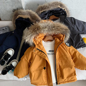 <span class=keywords><strong>Parka</strong></span> d'hiver pour enfants de style coréen avec col en fourrure véritable, doublure en polaire, veste en coton épaisse, garçons et filles, tendance et chaude - Product Image 4